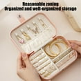 thumbnail image 4 of Portable Travel Minimalist Jewelry Box - Compact Storage Case for Rings, Necklaces/Earrings, Durable Hard-Shell Jewelry Organizer for Travel & Daily Use, Perfect for Jewelry Lovers, 6*4*2in, Pink, 4 of 7