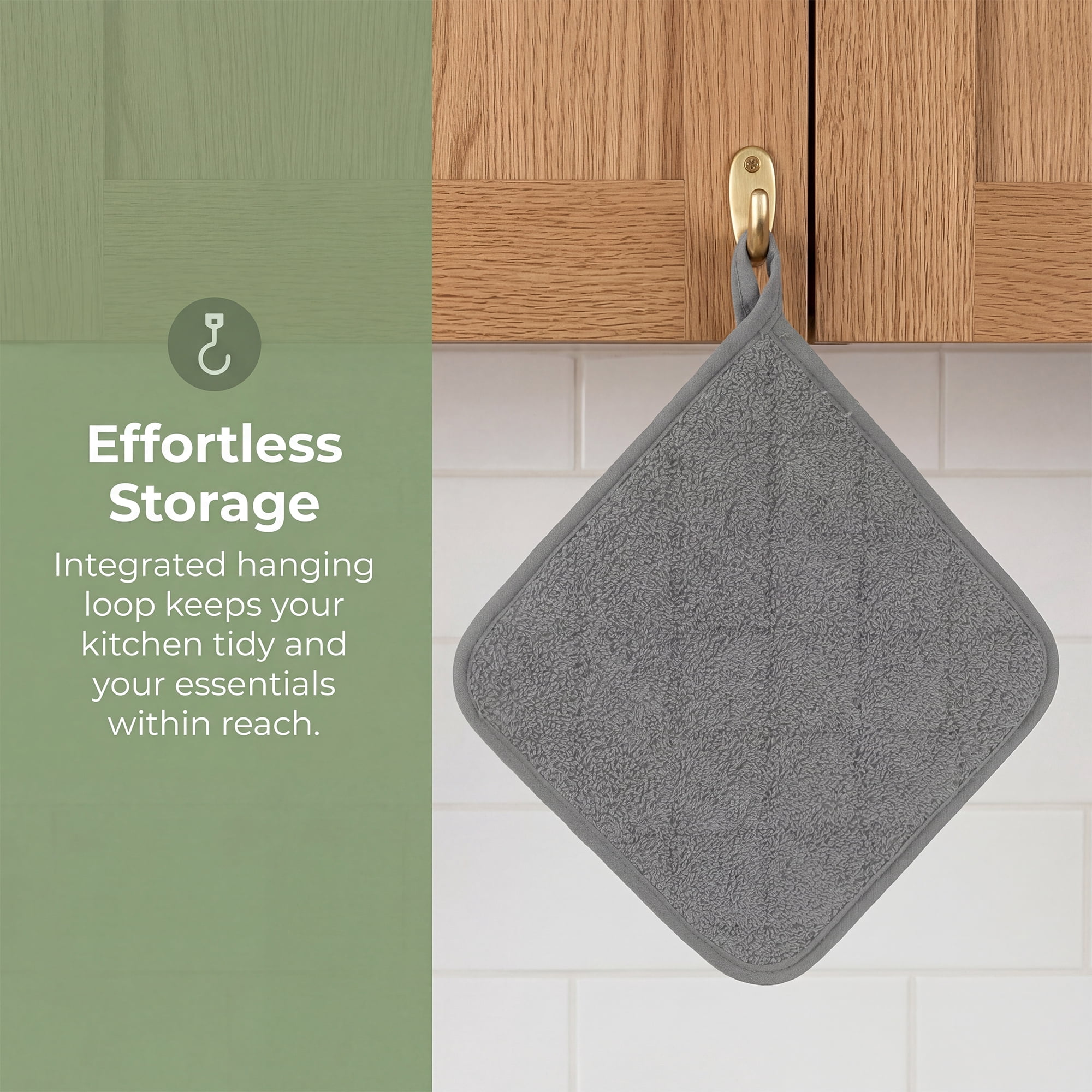 Unique Bargains 2 Pcs Square Pot Holders Heat Resistant Non Slip Pads Gray 7.1"x7.1"