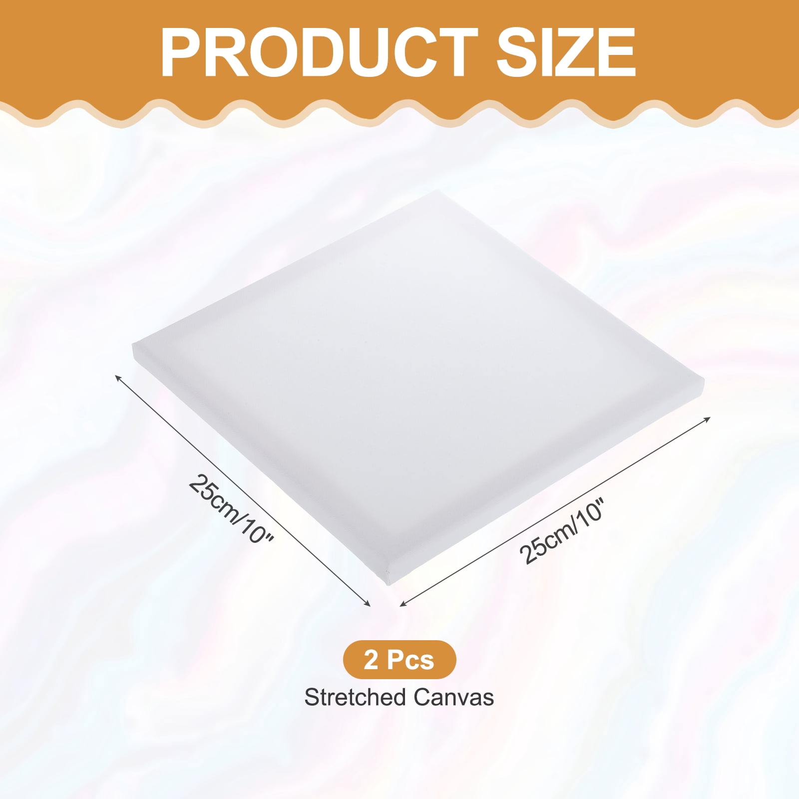 Uxcell 2 Pcs Stretched Canvas, 10x10" Artist Boards 4/5" Profile Cotton Panels,White