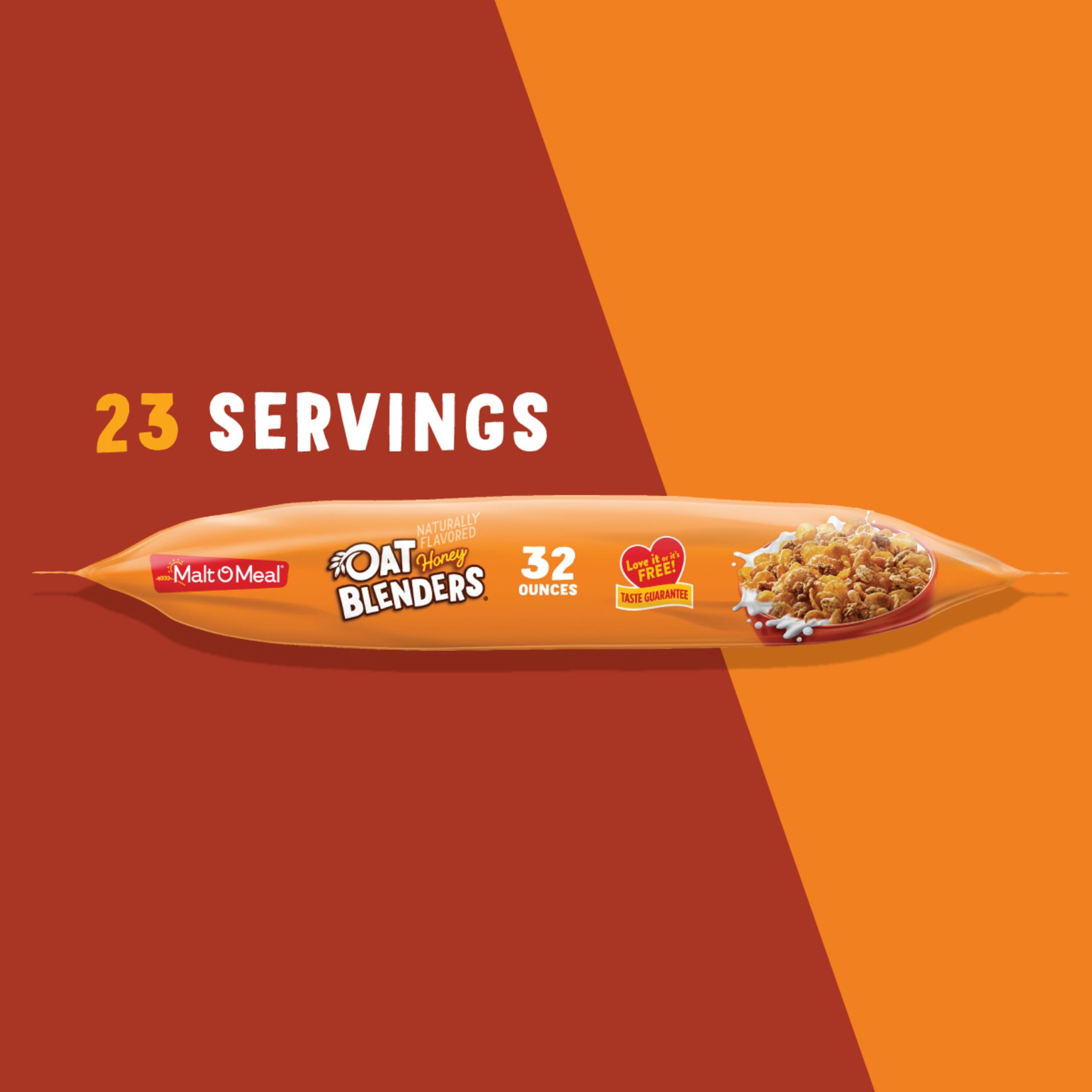 Malt-O-Meal Honey and Oat Blenders Kids Breakfast Cereal, Family Size, 32 oz Bag