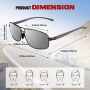 Sunier Classic Polarized Sunglasses for Men, Al-Mg Frame Men Shades,100% UV400