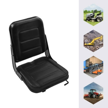 SHZICMY Black PVC Universal Forklift Seat with Sliding Track Lawn Mower & Tractor Seat