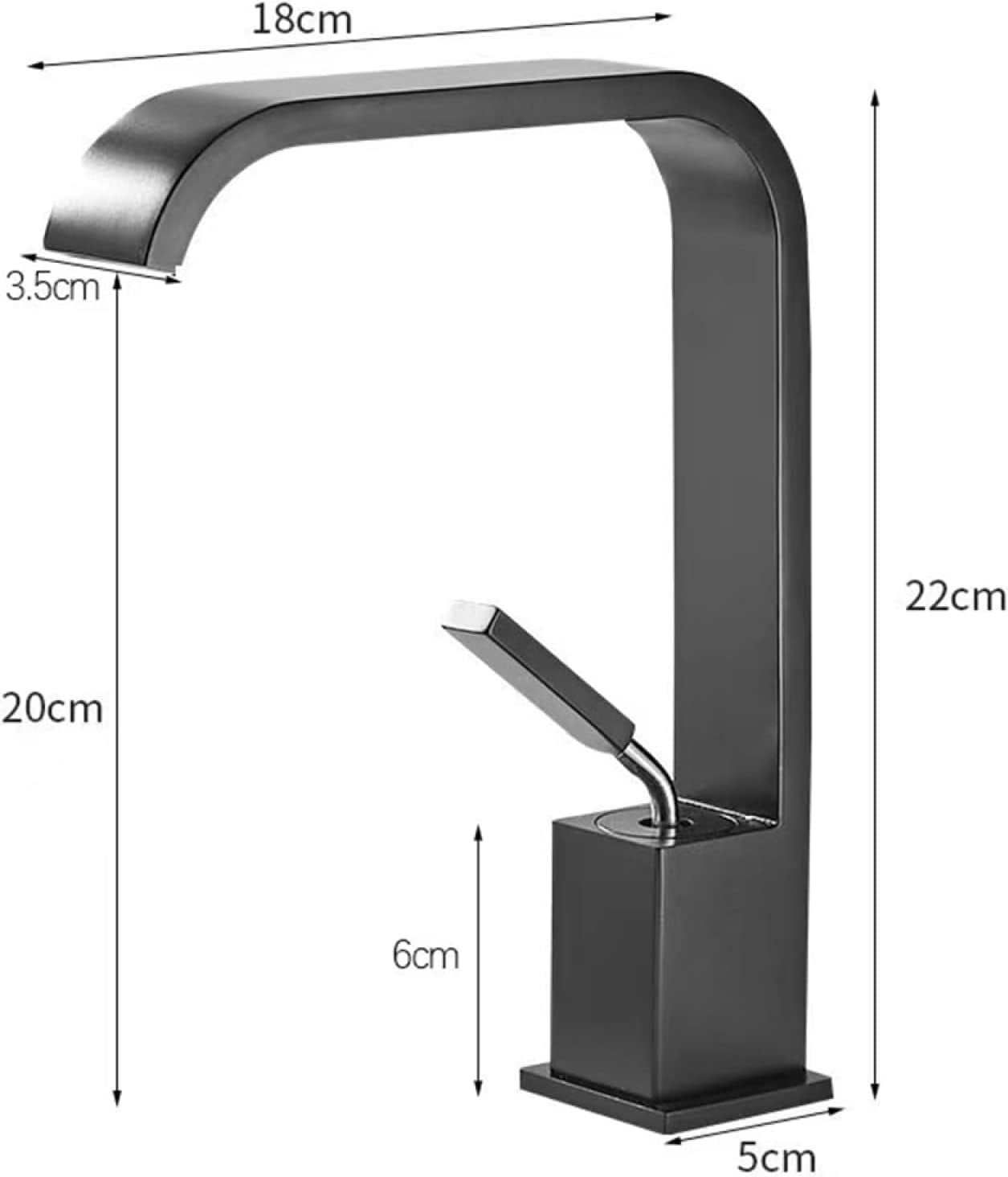 Basin Faucet Waterfall, Brass Bathroom Vanity Faucet, Hot and Cold Water Mixer Tap, Single Handle Waterfall Bathroom Sink Faucets, White