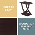 thumbnail image 3 of Pemberly Row Criss-Cross Chairside End Table in Espresso Wood Finish, 3 of 8