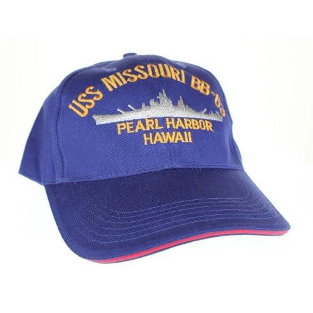 Embroidered USS Missouri Battle Ship cap hat, Blue