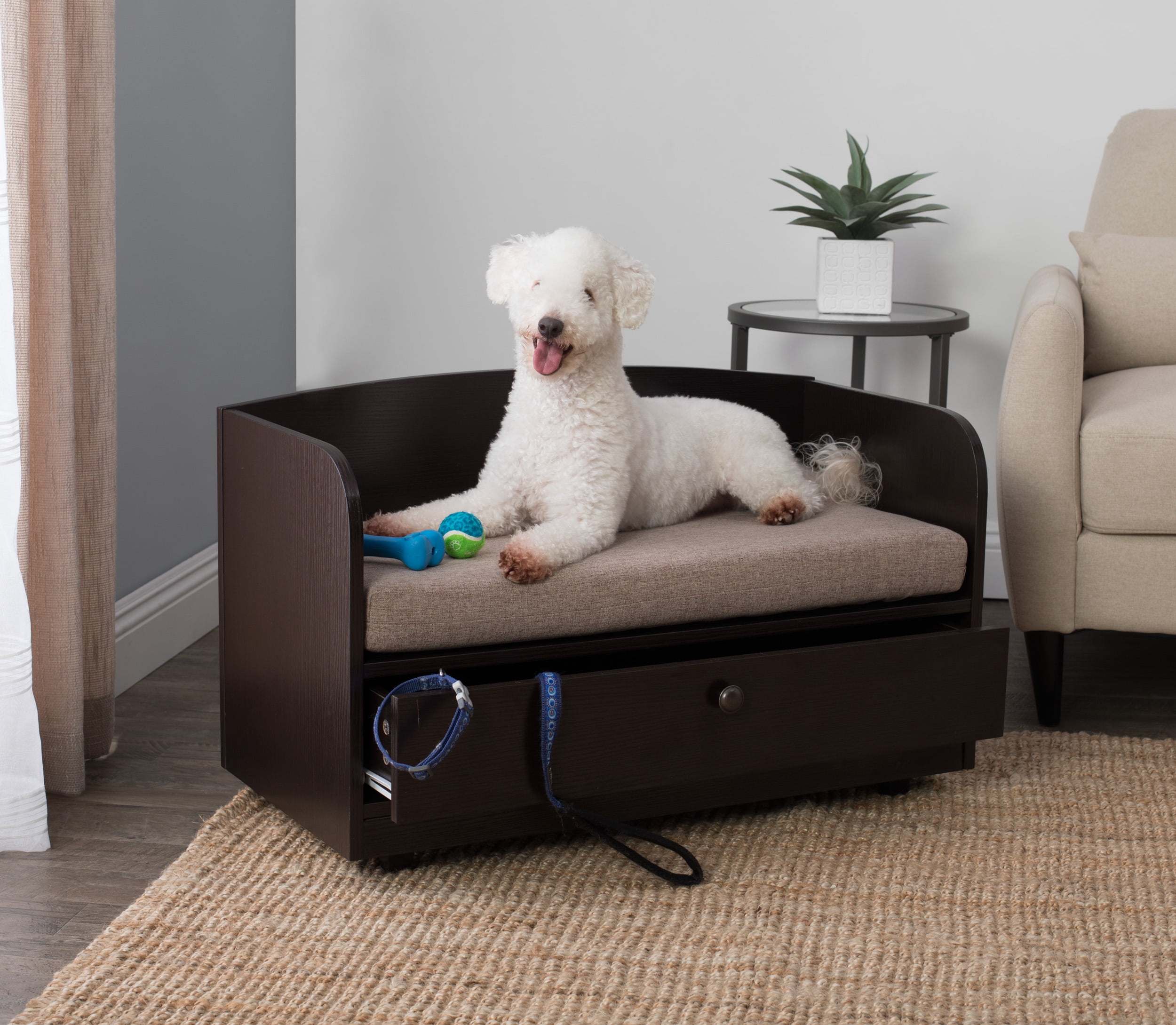 dog bed with storage drawer