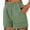 Green, variant on Women's High Waisted Stretchy Summer Shorts Elastic Waist Solid Color Ladies Comfy Lightweight Baggy Dressy Casual Womens Jorts with Pockets S-2XL