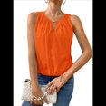 thumbnail image 1 of Chaleco de Moda con Cuello Redondo y Botones, Color Liso, Naranja, Talla XL, 1 of 6