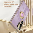 thumbnail image 2 of Dteck for Samsung Galaxy S24 Ultra Case with Screen Protector, Built-in 360° Rotation Ring Holder Magnetic Stand, Luxury Shiny Plating Edge Shockproof Electroplated Protective Cover,Purple, 2 of 6