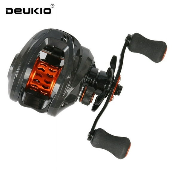 DEUKIO Baitcasting Reel Drag 6KG CNC Spool 7.1:1 Aluminum Alloy Carbon Fiber Double Handle Jigging Metal Reel Seawater Fishing