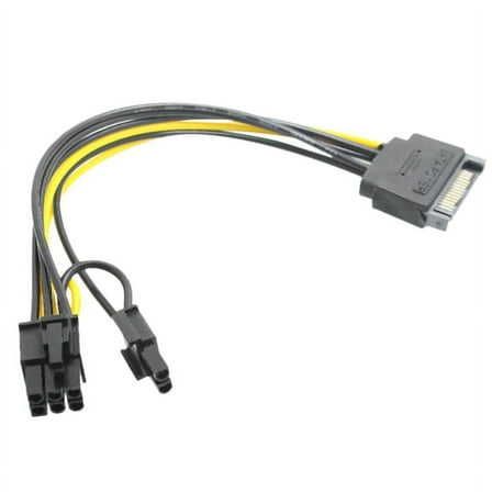 15Pin SATA Male to 8Pin(6 2) PCI-E Power Cable for Graphic Card(1Pcs)