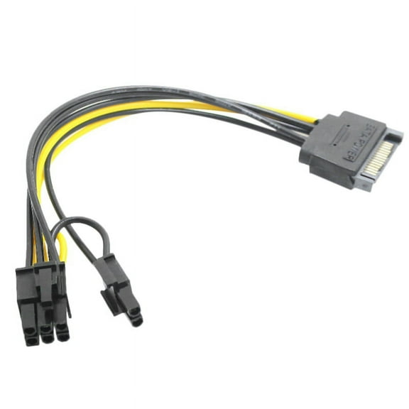 15Pin Male to 8Pin(6 2) PCI-E Power Supply Cable 15-Pin 8 Pin 18AWG Wire for Graphic Card(1Pcs)