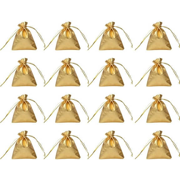 MRLESS 100pcs 9x12cm Jewelry Storage Bag Wedding Gift Pouch Jewelry Holder Bundle Bag (Golden)