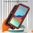 thumbnail image 2 of Samsung Galaxy S22 Ultra Metal Bumper Silicone Case with Stand Hybrid Military [Tough Armour] Shockproof Heavy Duty Rugged case Built-in Screen Protector Cover for Samsung Galaxy S22 Ultra,Red, 2 of 6