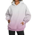 thumbnail image 1 of Mode Quotidienne Polyvalente Décontractée Sweat-Shirts Manches Longues Gradient Top Sweat-Shirts Violet Clair M, 1 of 5