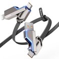 TRAHOO[One is Enough] 4In1 USB C to Lightning Cable, 140W[HighSpeed