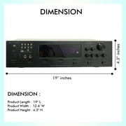 Technical Pro 6000W 6 Zone Bluetooth Hybrid Amplifier Preamp Tuner with Mic Inputs