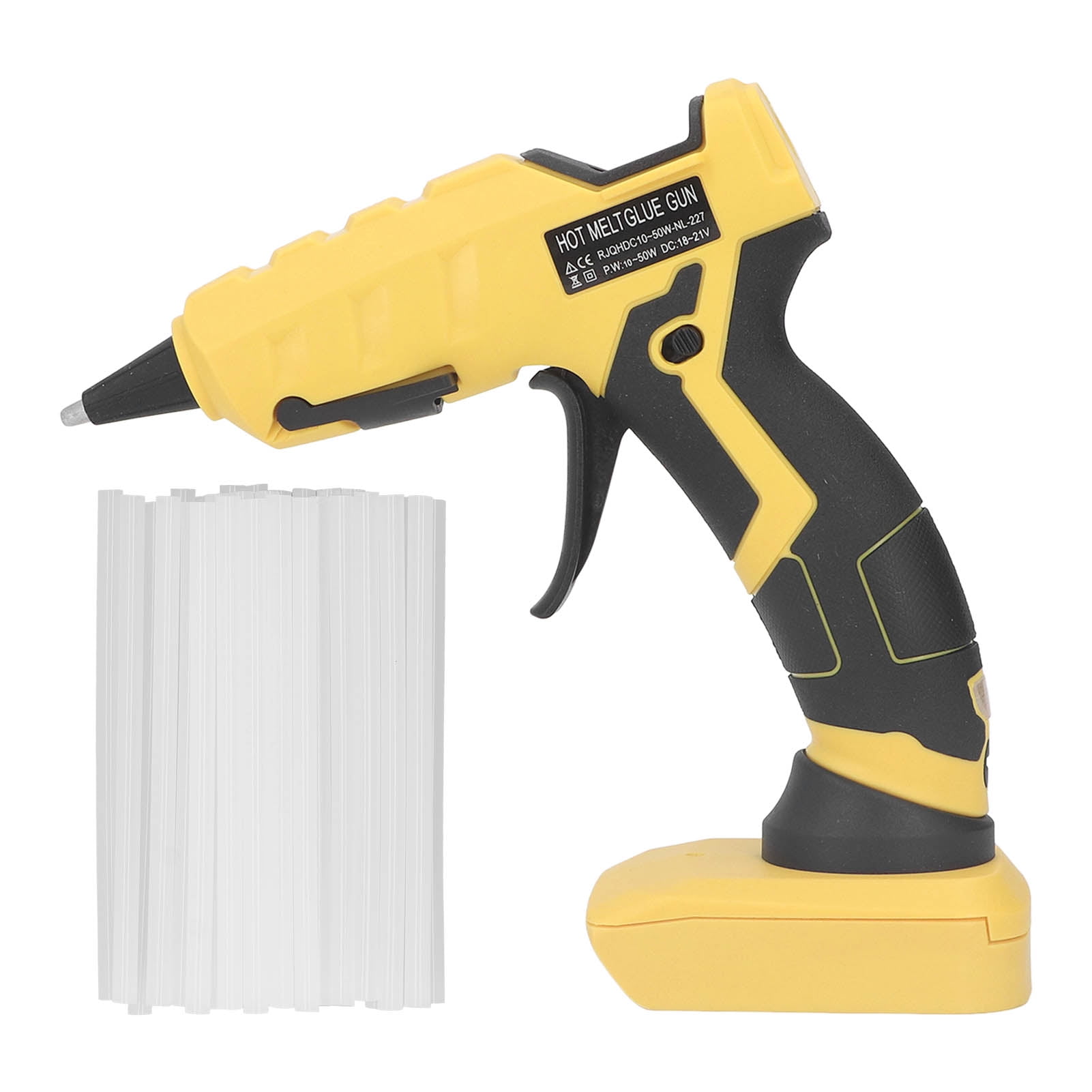 Ylshrf Cordless Hot Glue Gun Quick Preheating 18 21v Battery Powered Electric Power Glue Gun For Home Repair