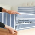 thumbnail image 4 of CGK Linens 4-Piece Hotel Luxury Striped Sheet Set - King Size Stripe Pattern Bed Sheets, Blue Stripes 3, 4 of 7