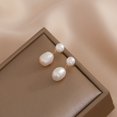 thumbnail image 3 of SmartBy 1 Pair Women Stud Earrings White Faux Pearl Dangling Drop Earrings Baroque Style Daughter Bridesmaid Dangle Earrings, 3 of 6