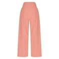 thumbnail image 7 of Wyobmus Womens Wide Leg Linen Pants Summer Beach Palazzo Lounge Trousers Casual Fashion Comfy Vacation Clothes for Women B-Pink, 7 of 7