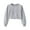 Gray, variant on Women's Cropped Sweatshirt Solid Color Round Neck Short Long Sleeve Top Long Sleeve Round Neck Top/Shirt Gray