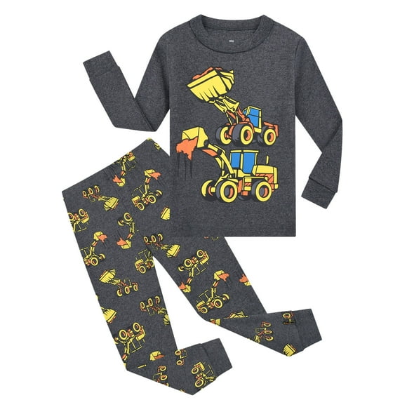 Gubotare Kids Pajamas Boys and Girls Pajamas Sets Pjs Holiday Sleepwear Children Clothes (Dark Gray,5-6 Years)