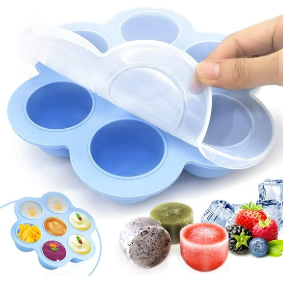 Silicone Baby Food Storage Containers, Silicone Baby Porridge Freezing With Silicone Lid Container Freezer Tray, Reusable - Vegetables, Fruit Purees, Breast Milk And Ice Cubes