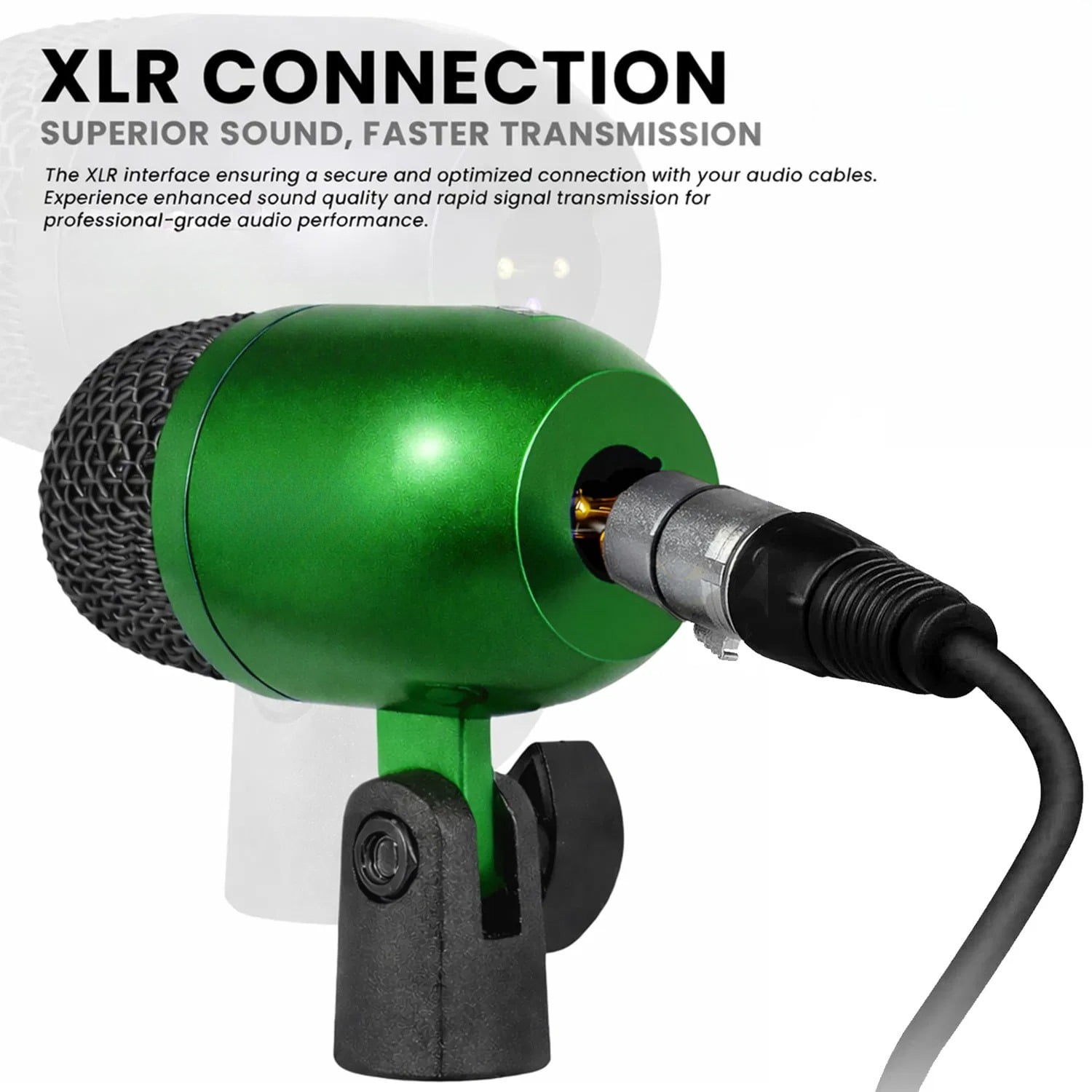 Bass Microphone, Portable Microphone, Clip-on Microphone, with Desktop Stand and XLR Interface, Suitable for Recording Studios and Concerts