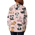 thumbnail image 5 of Dwralegc Pink Scrub Jacket for Woman Long Sleeve Snap Front Warm up Medical Scrub Top Cute Cartoon Print Nurses Working Uniform Lightweight Scrubs Set Pink XL, 5 of 5