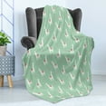 thumbnail image 4 of Llama Soft Flannel Fleece Throw Blanket, Candy Cane Hearts Fun Pattern on Pastel Background, Cozy Plush for Indoor and Outdoor Use, 60" x 80", Mint Green Multicolor, by Ambesonne, 4 of 5