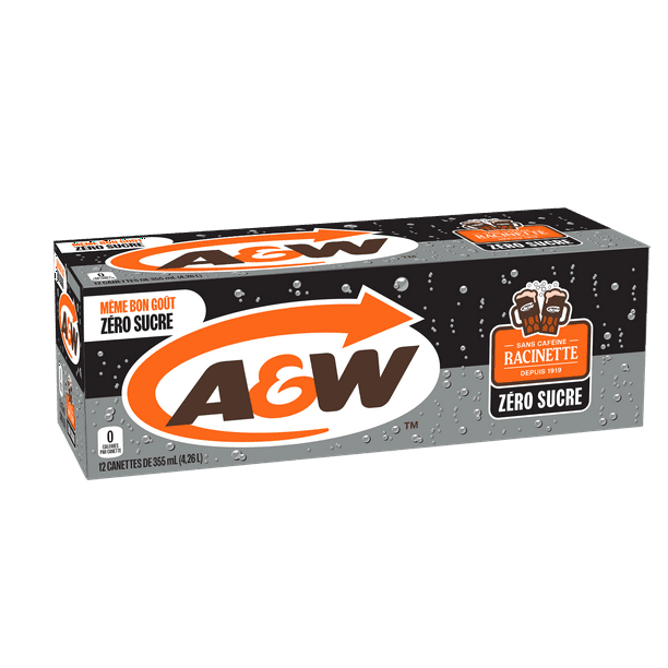 A&W Zero Sugar Root Beer 12缶✖️４ケース A&W Zero Sugar Root Beer® 355mL Cans, 12 Pack - Walmart.ca