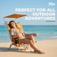 thumbnail image 2 of Bliss Hammocks Folding Beach Chair, Backpack Recliner with Canopy, Amber Leaves, 2 of 11