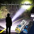 thumbnail image 2 of Three-Eyed Monster Mini Flashlight, Mini Flash Super Power Flashlight, Rechargeable LED Flashlights High Lumens, 3 Lighting Modes, Flashlights for Home/Camping (2pcs), 2 of 7