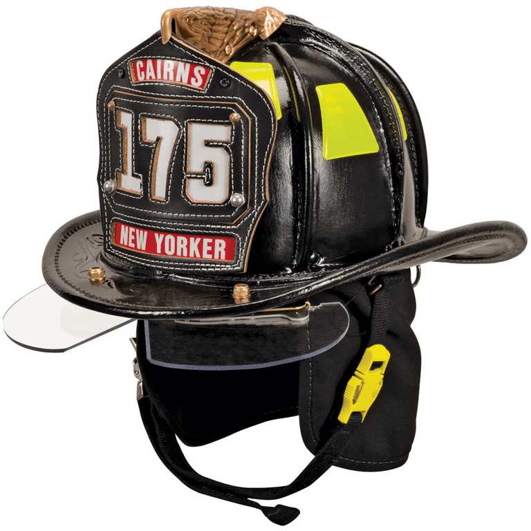 Cairns Handcrafted Black N5A New Yorker Leather Fire Helmet