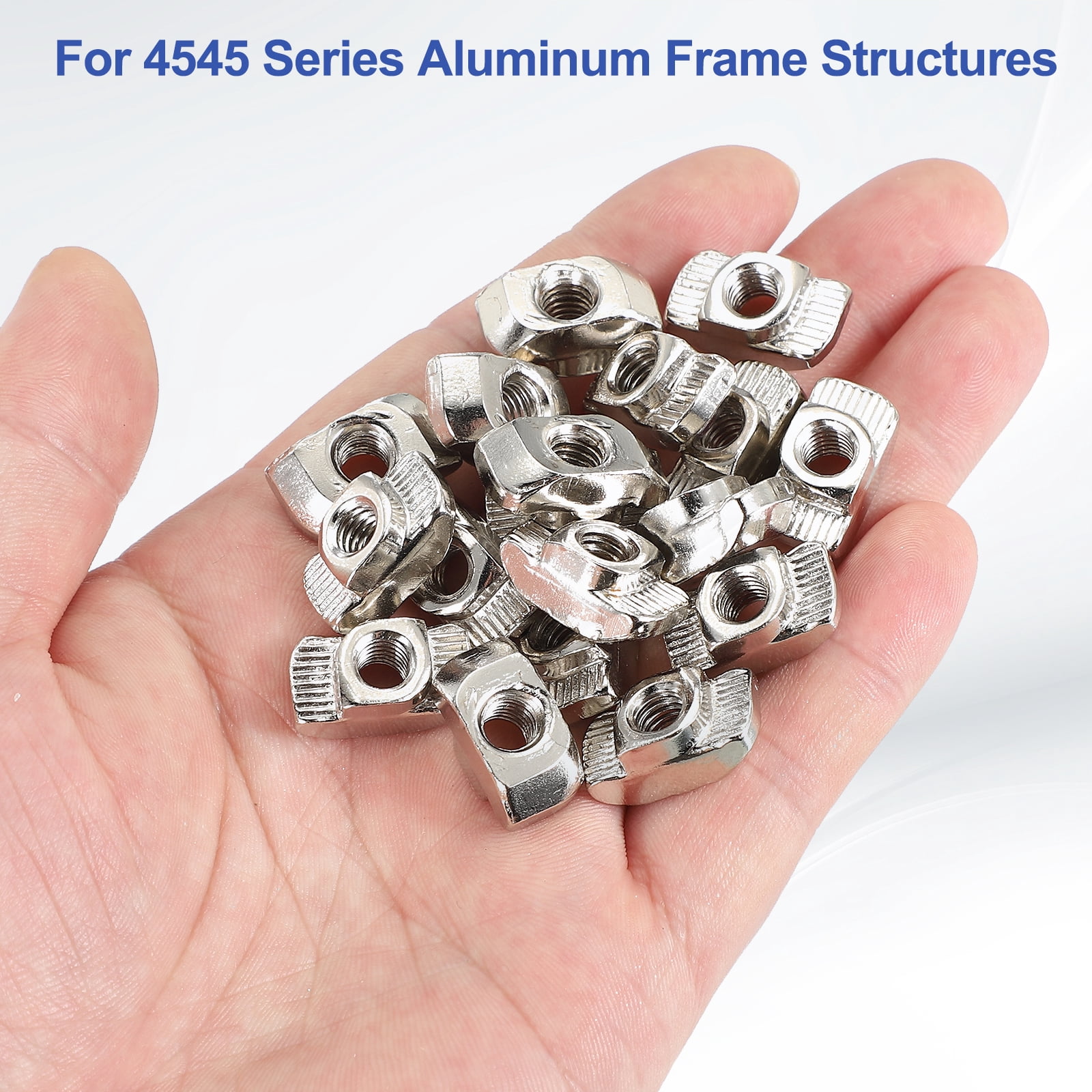 Uxcell T Nuts, T Slot Nut Hammer Head Fastener Nut, Nickel Plated Carbon Steel Nut for Aluminum Profile M8