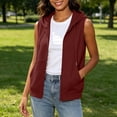 thumbnail image 5 of FRSASU Women's Oversized Zip Up Sweatshirts Sleeveless Hoodie Lightweight Jackets Vest Plus Size Fall Lightweight Coat Wine, 5 of 9