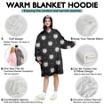 thumbnail image 5 of Wearable Oversized Blanket,Black White Cat Moon Star Pattern Wearable Blanket Hoodie for Adults,Cozy Hooded Blankets with Super Pockets,Super Warm Fuzzy Pullover for Women & Men, 5 of 6