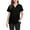Black, variant on Women's Medical Scrub Top - Summer Breathable Nursing Uniform Shirt Black L