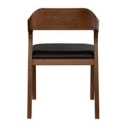 Boraam Rasmus Faux Leather and Wood Dining Room Side Chair, Chestnut Wire-Brush Finish