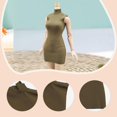 thumbnail image 5 of Vestido ajustado a escala 1/6, minivestido corto con cuello simulado, elegante vestido de verano en miniatura. Verde, 5 of 5