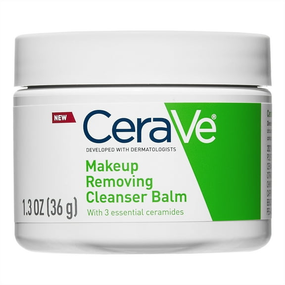 Cerave Hydrating Cleansing Balm, Face Makeup Remover with Ceramides and Plant-based Jojoba Oil, 1.3 oz