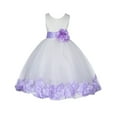 thumbnail image 2 of Ekidsbridal Girl Bridesmaid Flower Girl Dress - Flower Petals Ivory Lace Tulle with Bow Sash 165T-A (Size: S-12), 2 of 3