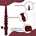 thumbnail image 6 of XINAOBAOLUO Swirl Candlesticks Spiral Taper Candles, Set of 4 Deep Red Candle Stick Summer Tapered Candle Long Twisted Candles for Anthropologie Home Décor Weddings Holiday Women Gifts, 6 of 7