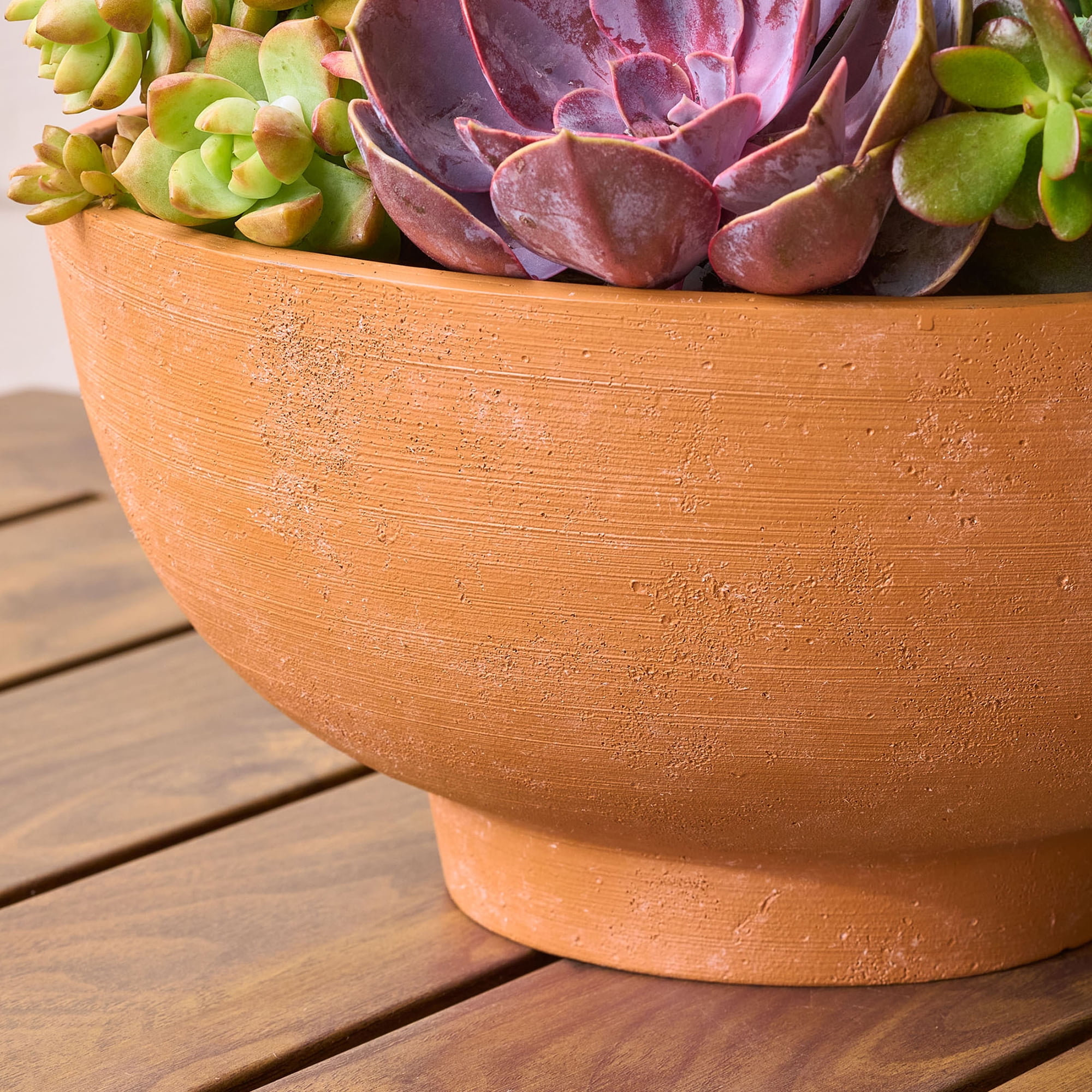 (2 pack) Better Homes & Gardens Bowl Planter, Terracotta Recycled Resin, 12 in x 12 in x 6 in