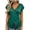0625LiDark Green, variant on Wang6 Womens V Neck T Shirts Trendy Summer Short Sleeve Loose Fit Tops Causal Cross Neck Solid Tees Shirts 0625LiWhite XL