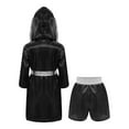 thumbnail image 2 of Sinleey Costumes de Boxe pour Enfants Garçons Filles Tenues de Fête 2 Pcs Robe Kickboxer et Shorts de Boxe Noir&Argent 10, 2 of 4