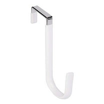 Over The Door Hooks, Door Hangers Hooks, Extra Long Rustproof Organizer Hook with Soft Rubber Padding, No-Scratch Design for Towels, Robes, Coats, Bags (White/1 Pack) 4.92 Inches