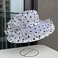 thumbnail image 3 of Cheers.US Organza Fascinator Kentcky Derby Hats for Women Flower Wedding Tea Party Hat Wide Brim Sun Hat, 3 of 4