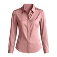 thumbnail image 4 of YTCAMLO Wrinkle Free Dress Shirts for Women, Classic Button Down HiddenButton Down Office Tops, Collared Comfy Cotton Tunic Blouses, 4 of 8